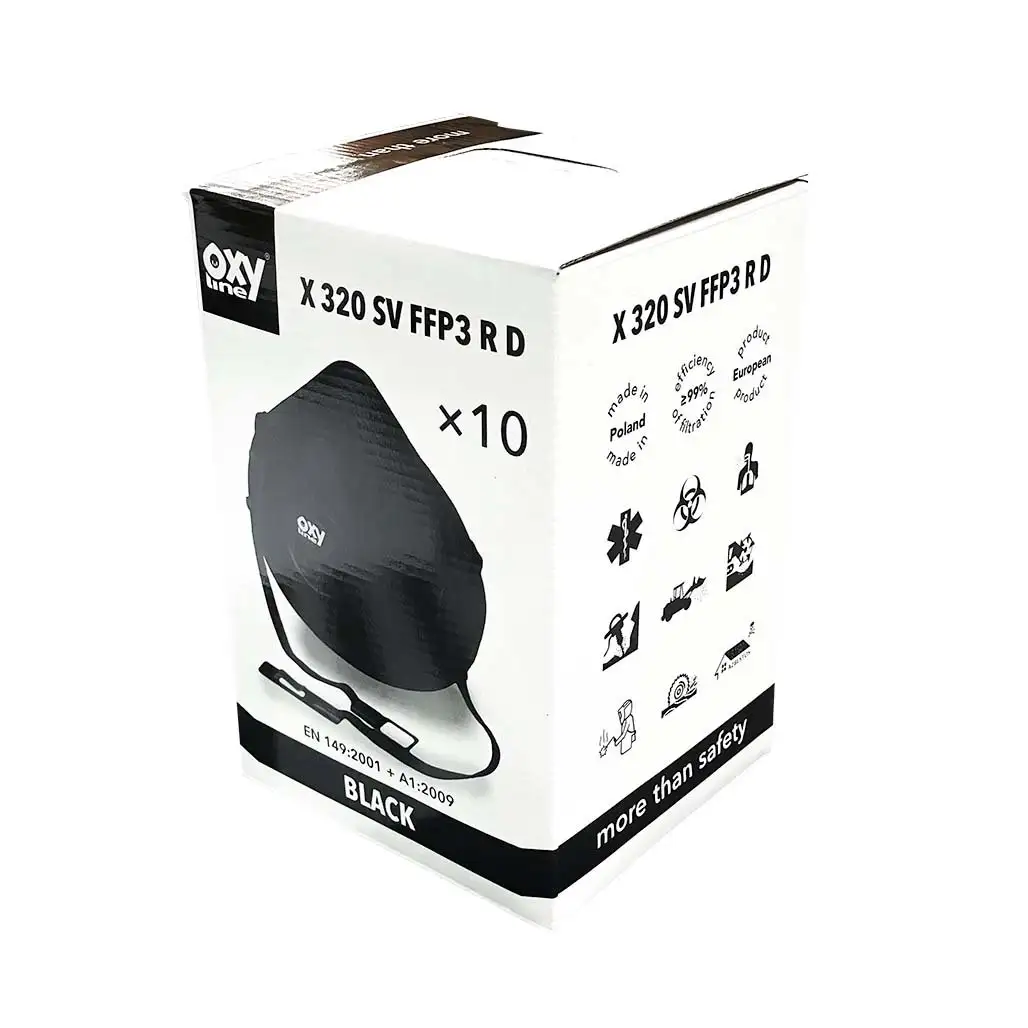 Oxyline X 320 FFP3 Black Mask - Reusable & Valved - The Face Mask