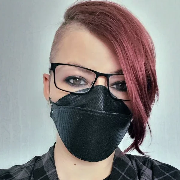 No.589 オーダーマスク　ハンドメイド　マスク　雪の結晶　ブラック Project 3 FFP3 Black Mask - Premium Respiratory Protection - The